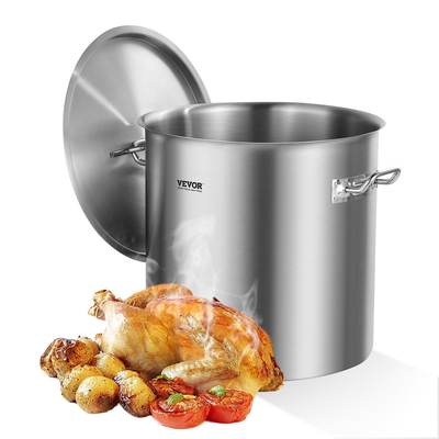 VEVOR 53QT από ανοξείδωτο ατσάλι Κατσαρόλα μαγειρικής κουζίνας για σάλτσα με λαβή καπακιού