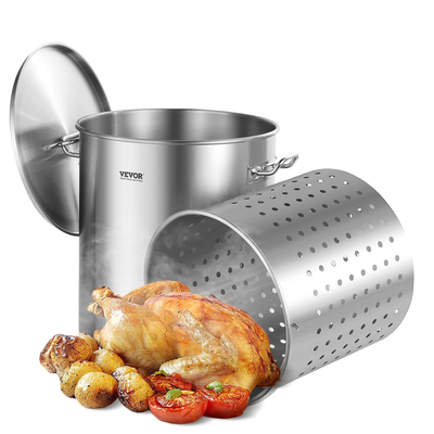 VEVOR 64QT από ανοξείδωτο ατσάλι Κατσαρόλα μαγειρικής κουζίνας για σάλτσα με καπάκι καλαθιού