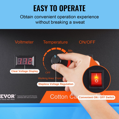 Ηλεκτρική μηχανή ζαχαροπλαστικής VEVOR, 1000W ζαχαροπλαστείο, επαγγελματική μηχανή ζαχαροπλαστικής με κάλυμμα, μπολ από ανοξείδωτο ατσάλι και σέσουλα ζάχαρης, ιδανική για γενέθλια παιδιά στο σπίτι, οικογενειακό πάρτι (Μπλε)