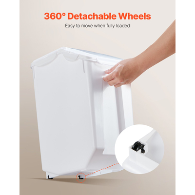 VEVOR 4,5 Gal/20Lx2 Μεγάλο δοχείο αποθήκευσης υλικών αεροστεγές κάδος αλευριού κουζίνας