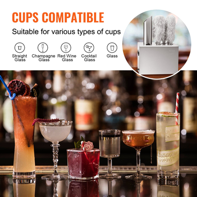 Μηχάνημα στίλβωσης ποτηριών VEVOR 5 πινέλων 330Cups/H for Bar Restaurant
