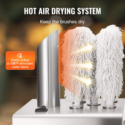 Μηχάνημα στίλβωσης ποτηριών VEVOR 5 πινέλων 330Cups/H for Bar Restaurant