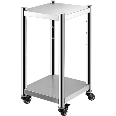Βάση VEVOR Rice Warmer Stand 14\&quot; x 14\&quot; Βάση εξοπλισμού εστιατορίου Από ανοξείδωτο χάλυβα Θερμότερη βάση για σούσι με δύο κάτω ράφι Εμπορική βάση εξοπλισμού κουζίνας Βάση θερμότητας ρυζιού Εμπορική με ρόδες και δύο φρένα