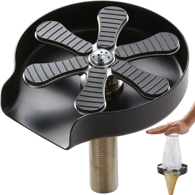 VEVOR Glass Rinser, 10 ισχυροί ψεκασμοί ψεκασμού 360° Περιστρεφόμενο κύπελλο ξέβγαλμα για νεροχύτη, 304 ανοξείδωτο ατσάλι με πλυντήριο ποτηριών &amp; αντιολισθητικό μαξιλάρι σιλικόνης για μπιμπερό, γυάλινο κύπελλο, ποτήρι κρασιού (Μαύρη βάση ματ)