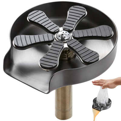 VEVOR Glass Rinser, 10 Powerful Spraying Jets 360° Περιστρεφόμενο Ξέπλυμα Κυπέλλου για Νεροχύτη, 304 Ανοξείδωτο Ατσάλινο Πλυντήριο Κυπέλλου &amp; Αντιολισθητικό μαξιλαράκι σιλικόνης για μπιμπερό, γυάλινο κύπελλο, ποτήρι κρασιού (ασημί γκρι βάση)