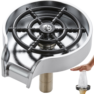 VEVOR Glass Rinser, 10 ισχυροί πίδακες ψεκασμού Περιστρεφόμενο 360° Κύπελλο ξέβγαλμα για νεροχύτη, αδιάβροχο ABS νεροχύτη κουζίνας Βρύση ποτηριού &amp; ποτηροθήκη ABS για μπιμπερό, γυάλινο κύπελλο, ποτήρι κρασιού (ασημί γκρι βάση)