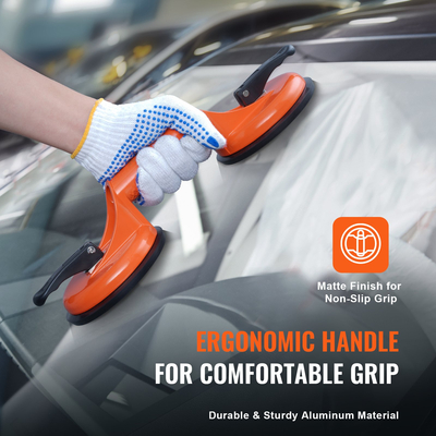 Βεντούζα VEVOR Glass, 4,7&quot; 2 Pack χωρητικότητα φόρτωσης 330 lbs, βεντούζα κενού με λαβή αλουμινίου, βαρέως τύπου βιομηχανικό εργαλείο ανύψωσης βεντούζας για γυαλί, γρανίτη, πλακάκια, μέταλλο, ξύλινο πάνελ ανύψωσης