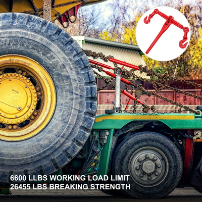 VEVOR Chain Binder 5/16-3/8, Ratchet Load Binder 6600lbs Capacity, Ratchet Lever Binder with G70 Hooks, Ρυθμιζόμενο μήκος, Ratchet Chain Binder για δεσίματα, έλξη, ρυμούλκηση, κόκκινο
