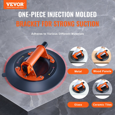 Βεντούζα VEVOR Glass, χωρητικότητα φορτίου 10&quot; 990 lbs, βεντούζα κενού με ατσάλινη λαβή &amp; κουτί μεταφοράς, βιομηχανικό εργαλείο ανύψωσης βεντούζας βαρέως τύπου για ανύψωση γυαλιού, γρανίτη, πλακιδίων, μετάλλου, ξύλινου πάνελ