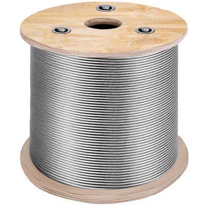 VEVOR T316 Καλώδιο από ανοξείδωτο ατσάλι 1/8&quot; 7x7 Ατσάλι Καλώδιο συρματόσχοινο 500FT Καλώδιο κιγκλίδωμα μεταφοράς Καλώδιο συρματόσχοινο για καταστρώματα κιγκλιδωμάτων DIY κιγκλίδωμα