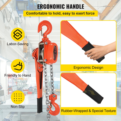 VEVOR 3T Chian Hoist Lever Chain Hoist 6M 6600lbs 20ft Ratcheting Lever Block Chain Hoist Come Along Puller Puller for Warage Garage