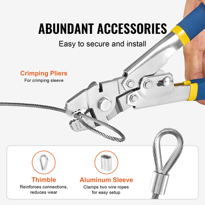 VEVOR T304 Καλώδιο από ανοξείδωτο χάλυβα 1/16&quot; 7x7 Ατσάλινο Συρματόσχοινο 66 ποδιών Κάγκελα καλωδίων