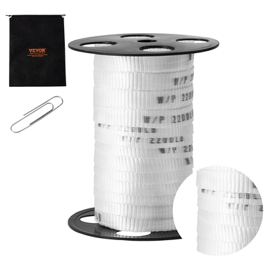VEVOR Πολυεστερική ταινία έλξης, 5/8&quot; x 108&#039; Mule Tape Επίπεδο σχοινί, 2200 lbf εφελκυστική ικανότητα, τυπωμένη ταινία έλξης καλωδίου με πλέγμα για συσκευασία, κηπουρική, επαγγελματικά ηλεκτρικά, εργασίες αγωγών, λευκό