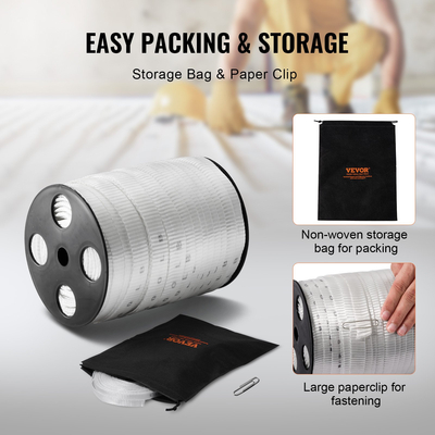 VEVOR Πολυεστερική ταινία έλξης, 3/4&quot; x 265&#039; Mule Tape Επίπεδο σχοινί, 2500 lbf εφελκυστική ικανότητα, τυπωμένη ταινία έλξης καλωδίου με πλέγμα για συσκευασία, κηπουρική, επαγγελματικά ηλεκτρικά, εργασίες αγωγών, λευκό