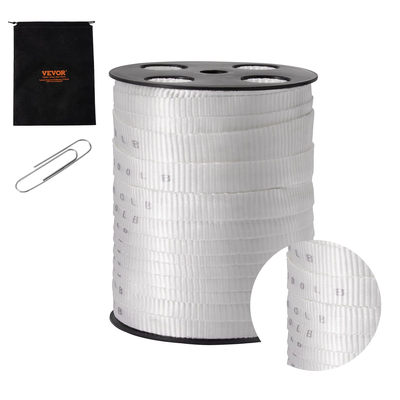 VEVOR Πολυεστερική ταινία έλξης, 3/4&quot; x 265&#039; Mule Tape Επίπεδο σχοινί, 2500 lbf εφελκυστική ικανότητα, τυπωμένη ταινία έλξης καλωδίου με πλέγμα για συσκευασία, κηπουρική, επαγγελματικά ηλεκτρικά, εργασίες αγωγών, λευκό