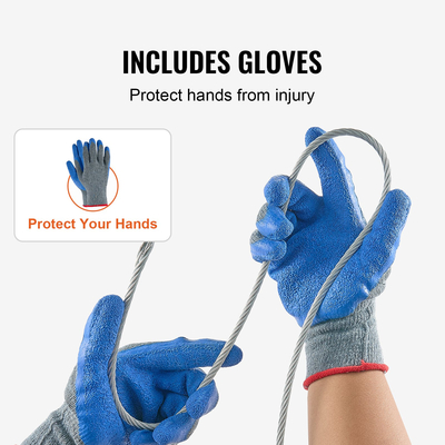 Καλώδιο VEVOR Carbon Steel 1/4&quot; 7x19 Strands Steel Wire Rode 250 ft Cable Rail