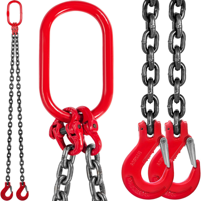 Ζεντόνα αλυσίδας VEVOR 5FT 0,375 ίντσες x 5 πόδια, διπλό πόδι με γάντζους λαβής, αλυσιδωτή αλυσίδα 4T χωρητικότητας, με διπλό πόδι, με διπλό πόδι