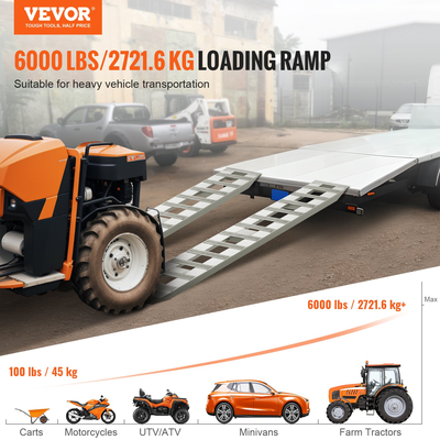 VEVOR 72&quot; x 15&quot; Ράμπες αλουμινίου 6000 LBS Χωρητικότητα ράμπες φόρτωσης 2 τμχ