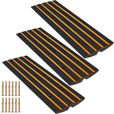VEVOR Driveway Curb Ramp, 3 πακέτα 1 Channel Curb Bridge, 22046lbs Capacity Rubber Driveway Curb Bridge, Rise Curbside Bridge Ramp 2,6&quot; for Driveway, Loading Dock, Garage, Sideway, Car, Truck, Scooter