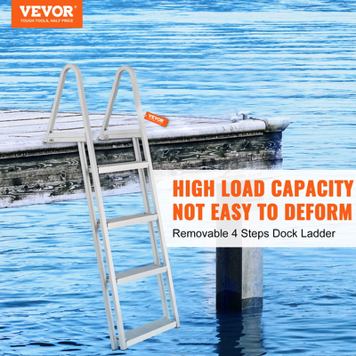 VEVOR Aluminium Dock Ladder Boat Dock Ladder 4 σκαλοπάτια με φορτίο 350 λίβρες