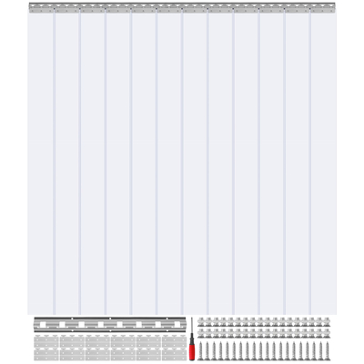 VEVOR strip κουρτίνα PVC Κουρτίνα πόρτας 72&quot; x 96&quot; Cooler Freezer Clear Plastic