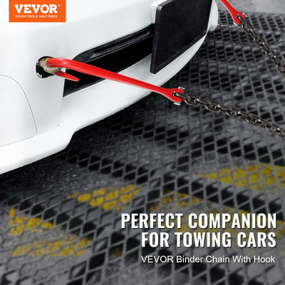 VEVOR 3/8&quot; x 3&#039; G80 Αλυσίδα ρυμούλκησης J Hook V-Chain Bridle Grab Hook Wrecker 15600 lbs