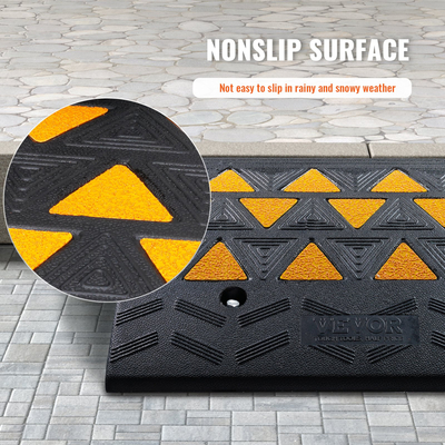VEVOR Rubber Curb Ramp 2 Pack, 6&quot; Rise Height Heavy-Duty 33069 lbs/15 T ράμπες κατωφλίου χωρητικότητας, ράμπες οδήγησης με σταθερή δομή πλέγματος για αυτοκίνητα, αναπηρικά αμαξίδια, ποδήλατα, μοτοσικλέτες
