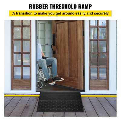 VEVOR Rubber Threshold Ramp, 2,6\&quot; Ράμπα ράμπας ανόδου, Κάλυμμα καλωδίου 3 καναλιών Rubber Solid Threshold Ramp, Καουτσούκ γωνιακή ράμπα εισόδου 2202 Lbs Χωρητικότητα φορτίου για αναπηρικό αμαξίδιο και σκούτερ