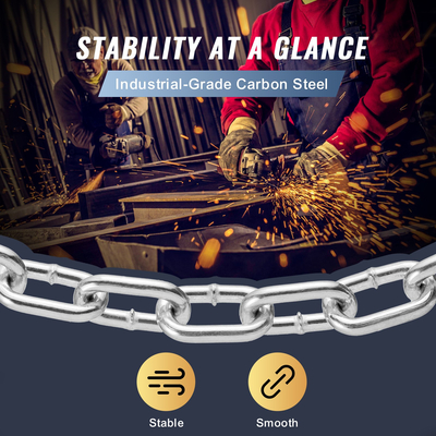 VEVOR Επεξεργασμένη με ψευδάργυρη αλυσίδα από ανθρακούχο ατσάλι με αλυσίδα 5/16&quot; x 6&#039; 1980 λίβρες