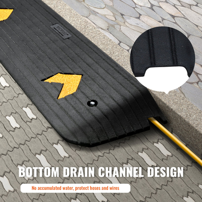 VEVOR Αναβαθμισμένη ράμπα κατωφλίου από καουτσούκ, 1&quot; Πόρτα ράμπας ράμπας αναπηρικής πολυθρόνας, φυσική ράμπα κρασιού με ικανότητα φόρτωσης 33069 lbs, αντιολισθητική υφή επιφάνεια από καουτσούκ για αναπηρική καρέκλα και σκούτερ