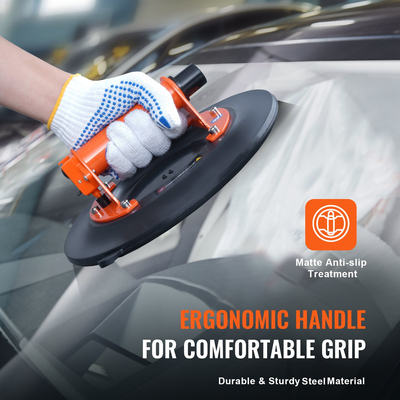 Βεντούζα VEVOR Glass, χωρητικότητα φορτίου 10&quot; 990 lbs, βεντούζα κενού με ατσάλινη λαβή &amp; κουτί μεταφοράς, βιομηχανικό εργαλείο ανύψωσης βεντούζας βαρέως τύπου για ανύψωση γυαλιού, γρανίτη, πλακιδίων, μετάλλου, ξύλινου πάνελ