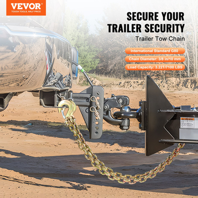 VEVOR Binder Chain G80 Tie Down Tow Chain with Hook 3/8&quot; x 2,9&#039; 2 Pack 7100 lbs