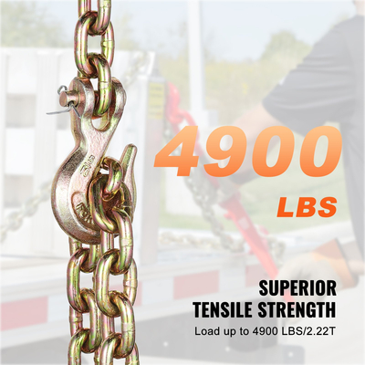 VEVOR Binder Chain G80 Tie Down Tow Chain with Two Hooks 5/16&quot; x 10,3&#039; 4900 lbs