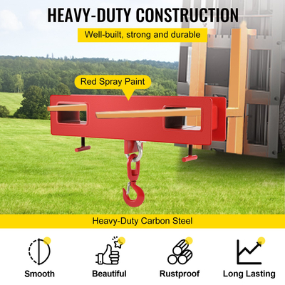 VEVOR 2 Ton ανυψωτικό άγκιστρο περονοφόρου ανυψωτικού 4000 LBS/2000 KG Ανυψωτικό ανυψωτικό φορτηγού χωρητικότητας Περιστρεφόμενο άγκιστρο Κινητό γερανό εξαρτήματα περονοφόρου ανυψωτικού