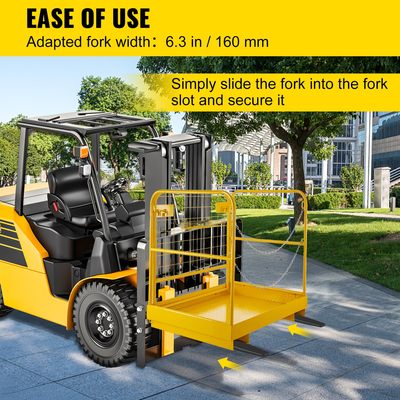 VEVOR 36Inch X 36Inch Forklift Work Platform Forklift Safety Cage 1102Lbs/500Kg Χωρητικότητα Σταθερότητα Εναέριο φράχτη Ασφαλής Αντισκουριά Αντιολισθητικός εσωτερικός χώρος εξωτερικού χώρου