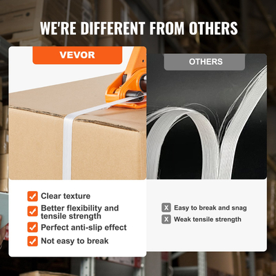 Κιτ ιμάντων VEVOR με εργαλείο τάνυσης ιμάντων, υφαντό κορδόνι μήκους 328 ποδών, 100 μεταλλικές σφραγίδες, κιτ ιμάντων συσκευασίας παλετών, ιμάντες συσκευασίας με ταινίες για συσκευασία
