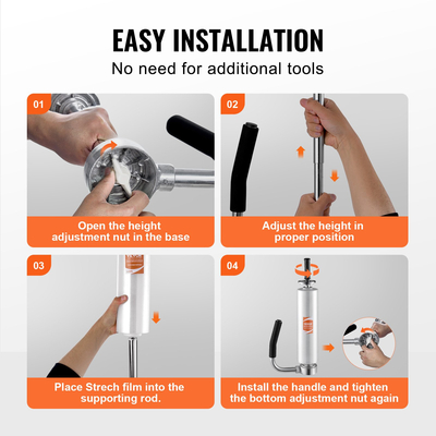 VEVOR Stretch Film Dispenser, Χωράει ρολά 12&quot;-20&quot;, Industrial Strength Shrink Wrap Dispenser Bispenser with Extented Handle, Stretch Film Dispenser, Stretch Film Dispenser για τύλιγμα παλετών Αποστολή Μετακίνηση (1 πακέτο)