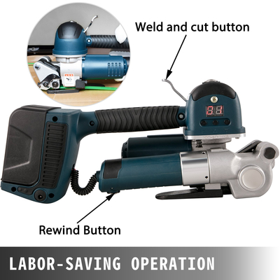 VEVOR Electric Strapping Tool DD19A Φορητό μηχάνημα ιμάντων για ζώνη PP/PET πλάτους 0,4-0,7 ιντσών, Ηλεκτρικό εργαλείο στερέωσης συγκόλλησης με ρυθμιζόμενη τάση 400-3500N, Μηχάνημα σύνδεσης ισχύος μπαταρίας