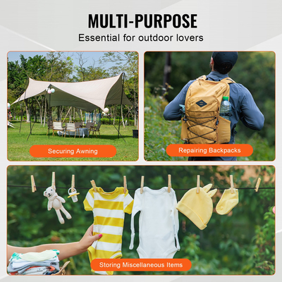 VEVOR 3/8 in Bungee Cord 120 ft/36 m Spool Heavy Duty Bungee Straps 100% Stretch