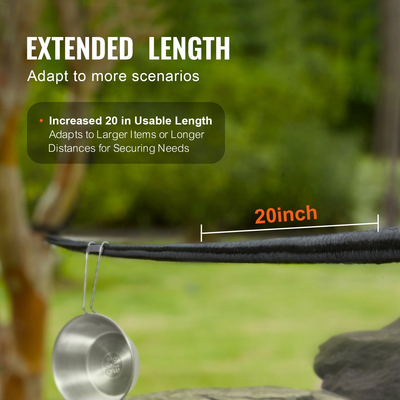 Κορδόνι Bungee VEVOR 1/4 ιντσών 120 ft/36 m ιμάντες βαρέως τύπου μπάντζι 100% Stretch