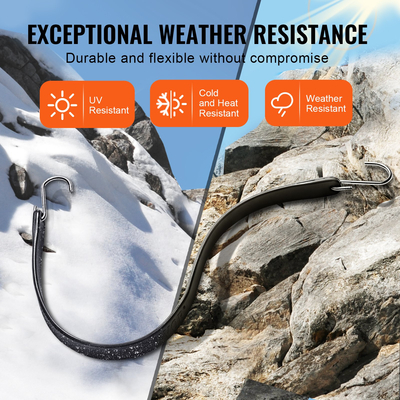 VEVOR 20 Pcs Flat Bungee Cord Set 20 mm Heavy Duty Bungee λουράκια με S-Hook