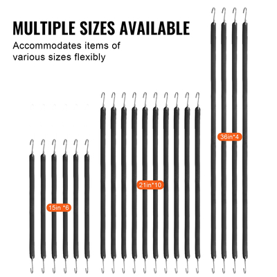 VEVOR 20 Pcs Flat Bungee Cord Set 20 mm Heavy Duty Bungee λουράκια με S-Hook