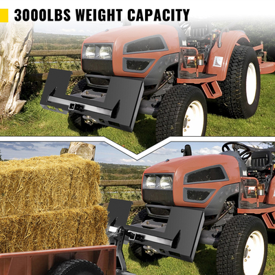 VEVOR Universal Skid Steer Plate Mount Plate 1/4&quot; Hick Skid Steer Plate Attachment 3000LBS Weight Capacity Plate Quick Attach Mount Plate Steer Adapter Loader Εύκολη συγκόλληση ή μπουλόνι σε διαφορετικά εξαρτήματα Μαύρο