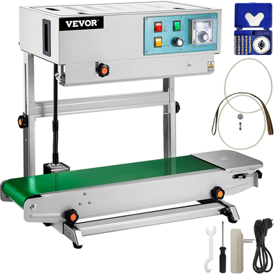 VEVOR FR-900 Αυτόματο Οριζόντιο Συνεχές Στεγανωτικό Μηχανή Στεγανοποίησης Πλαστικής Σακούλας Σταθερής Θερμότητας Κάθετου Τύπου Μηχανή Αυτόματου Σφράγισης Σύνθετη Υγρή Σφράγιση μεμβράνης
