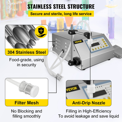 Μηχάνημα πλήρωσης υγρού VEVOR 2-3500ml GFK-160 LCD οθόνη ψηφιακής αντλίας ελέγχου Μηχανή υγρού πλήρωσης αυτόματη μηχανή πλήρωσης υγρού