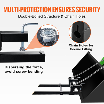 Σφιγκτήρας VEVOR On Pallet Forks 2000lbs Tractor Forks 43&quot; Ρυθμιζόμενος κάδος