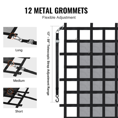 Δίχτυ φορτίου VEVOR Δίχτυ φορτίου βαρέως τύπου 72&quot; x 57&quot; Ρυθμιζόμενες πόρπες &amp; γάντζοι S