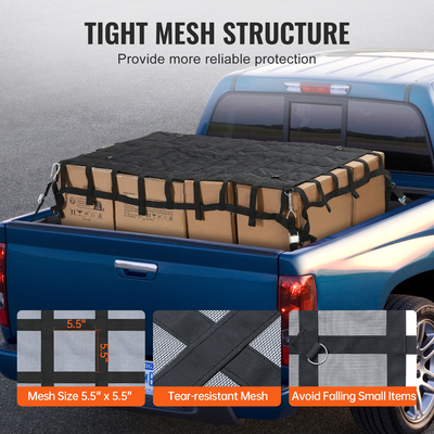 Δίχτυ φορτίου VEVOR Δίχτυ φορτίου βαρέως τύπου 72&quot; x 57&quot; Ρυθμιζόμενες πόρπες &amp; γάντζοι S