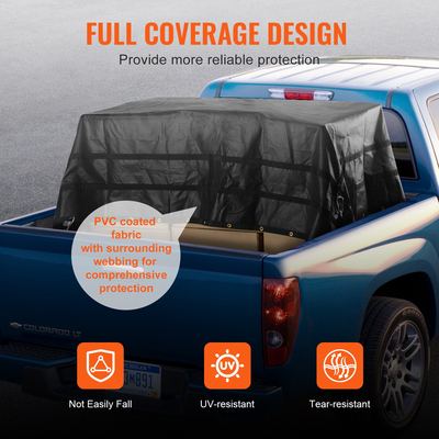 Δίχτυ φορτίου VEVOR Δίχτυ φορτίου βαρέως τύπου 120&quot; x 105&quot; Ρυθμιζόμενες πόρπες και γάντζοι S