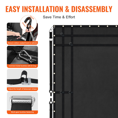 Δίχτυ φορτίου VEVOR Δίχτυ φορτίου βαρέως τύπου 120&quot; x 105&quot; Ρυθμιζόμενες πόρπες και γάντζοι S